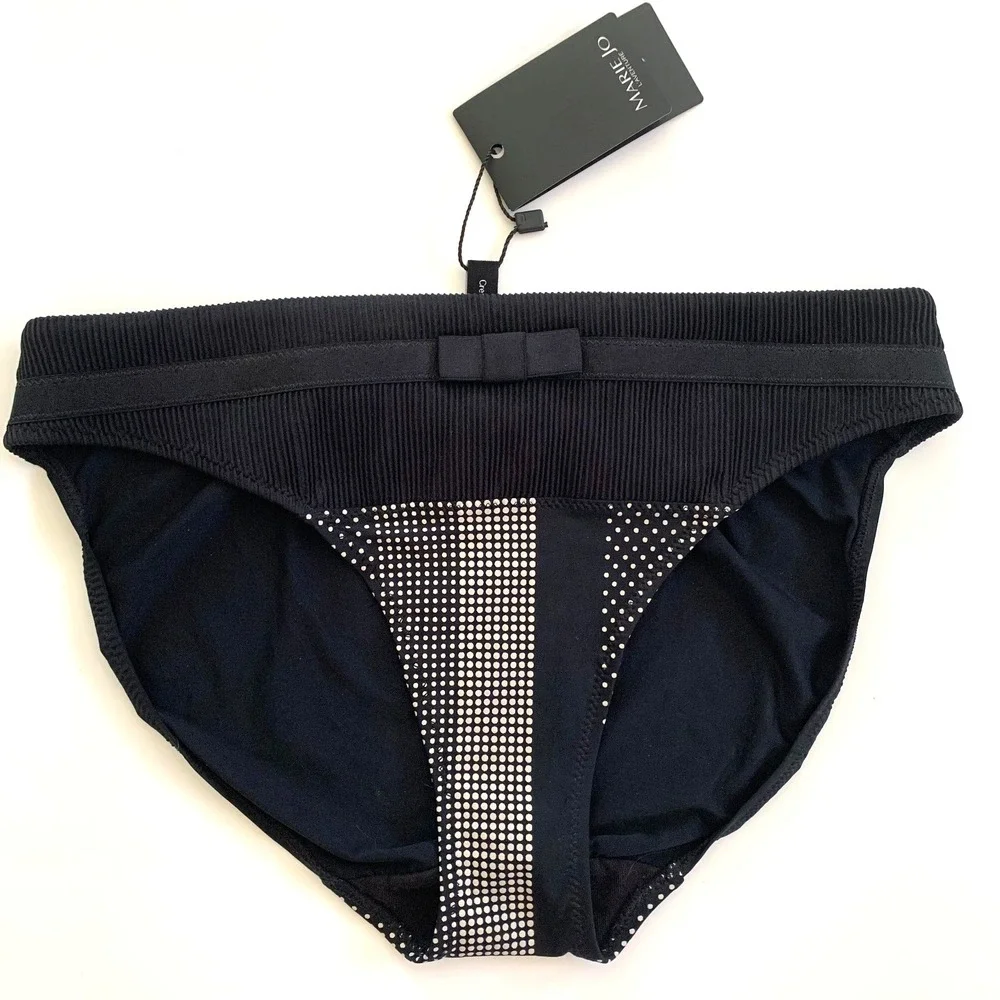 NWT‎ Marie Jo L'Aventure Rafael Polka Dot Bikini Panty Small Bow Black